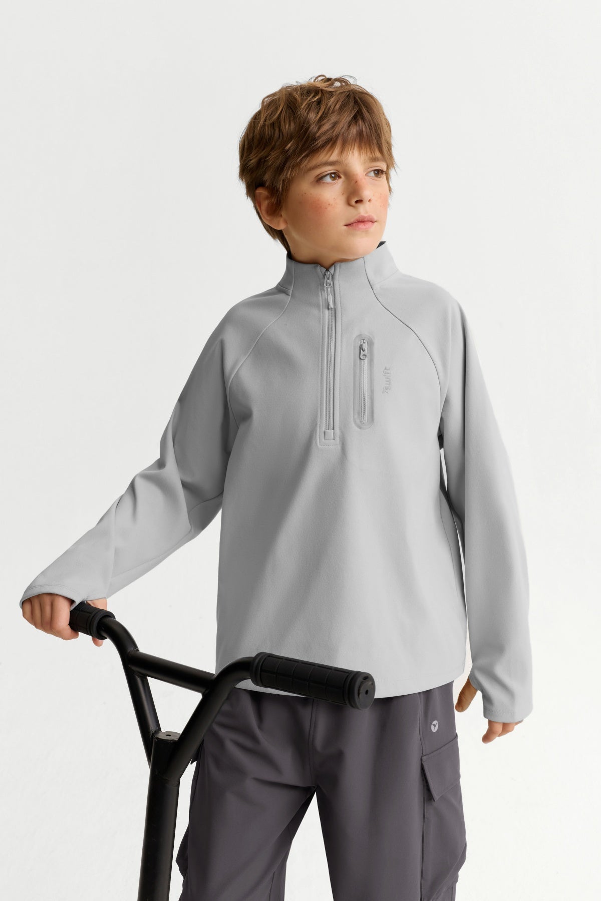 Swift Unisex Kids' Fleece-Lined Half-Zip Sweatshirt